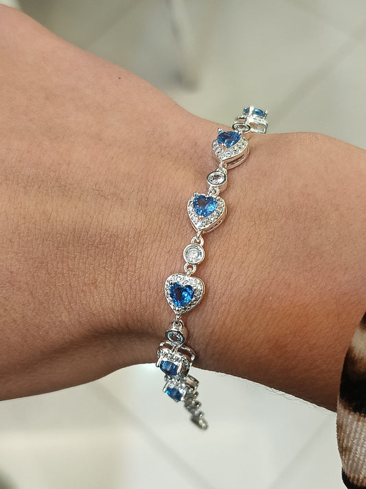 BRACCIALE LOVE BLU ARGENTO