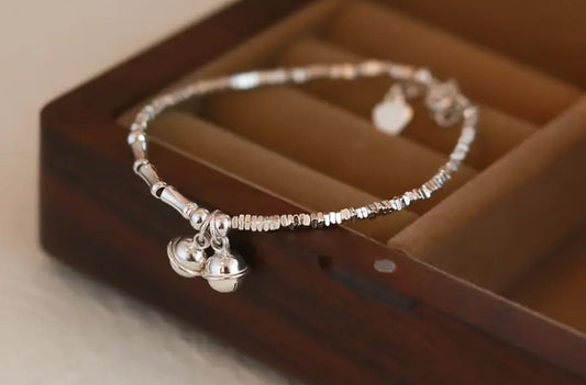 BRACCIALE DOPPIA CAMPANELLA ARGENTO