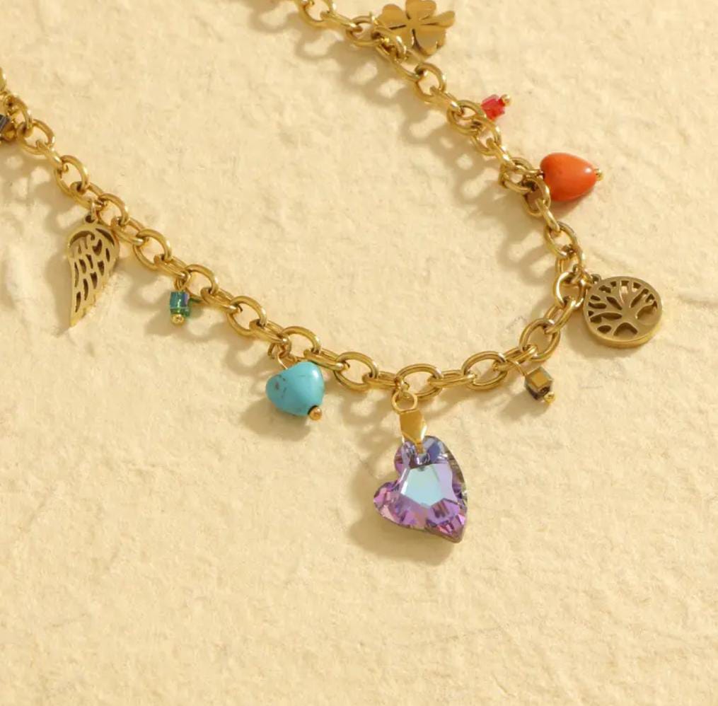 Collana cuore cangiante