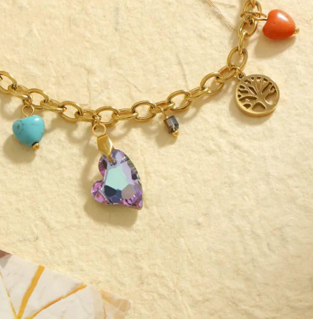 Collana cuore cangiante