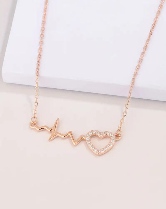 Collana cuore battito rosé
