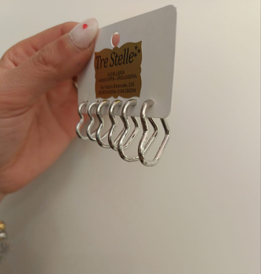 Coppia di orecchini cuore silver