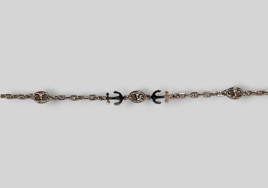 BRACCIALE DOPPIA ANCORA ARGENTO