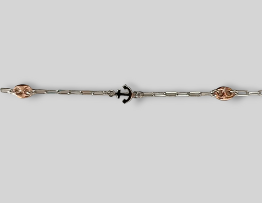 BRACCIALE ANCORA SINGOLA ARGENTO