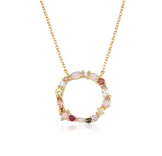 Collana ellissi placcata oro