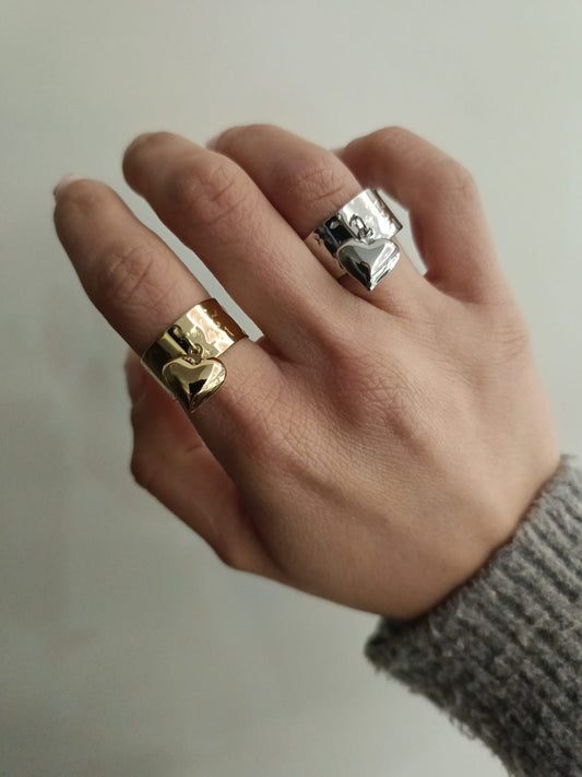 Anello fascia+ cuore sonaglio