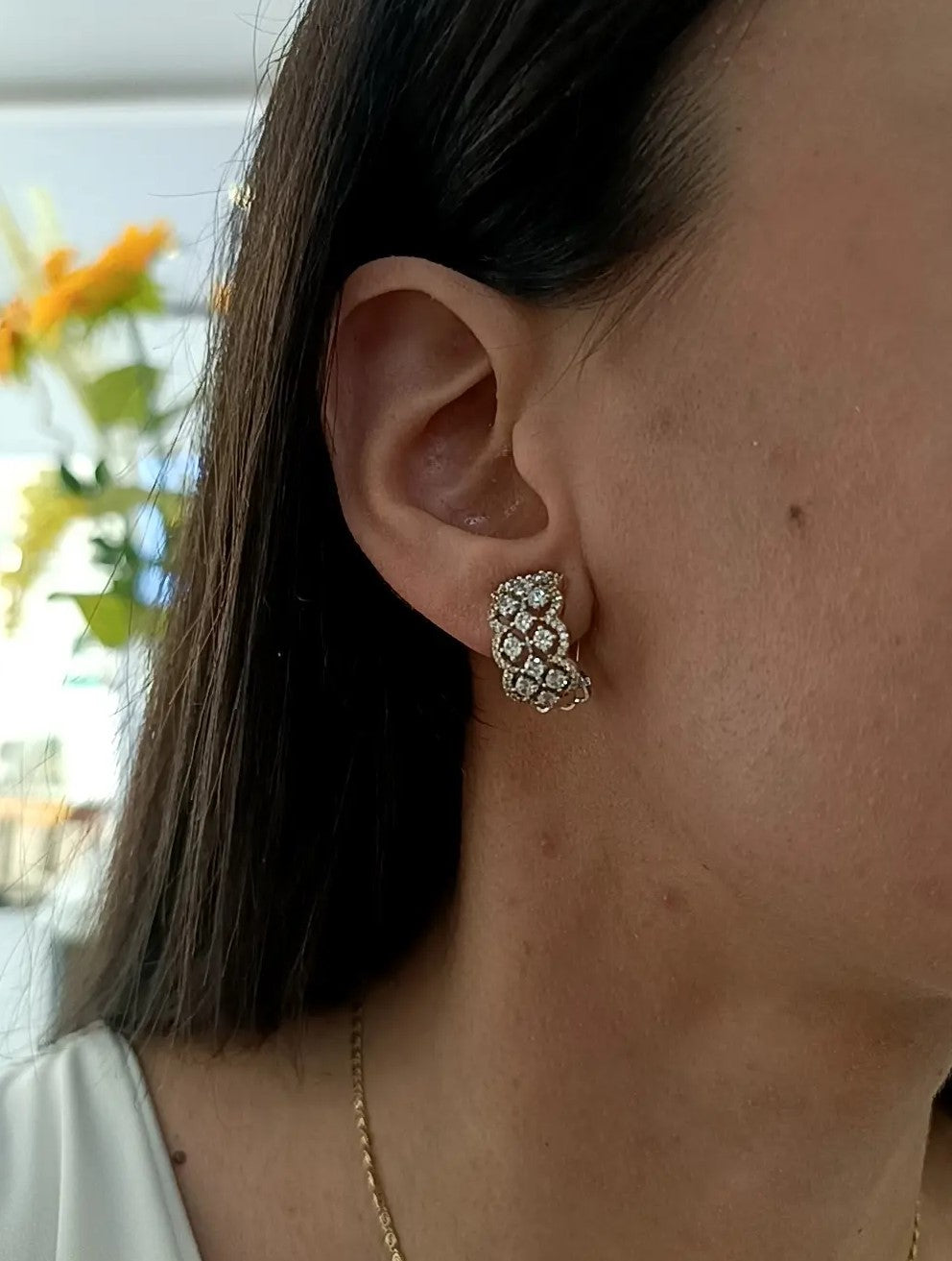 ORECCHINI MEZZO CERCHIO A CLIPS BICOLORE
