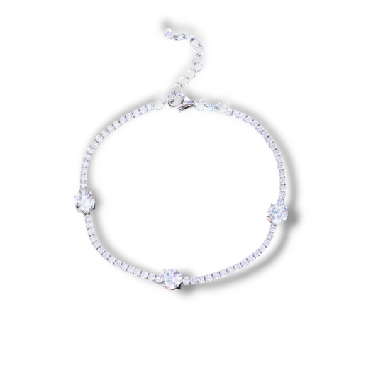 BRACCIALE TENNIS LUCE ARGENTO