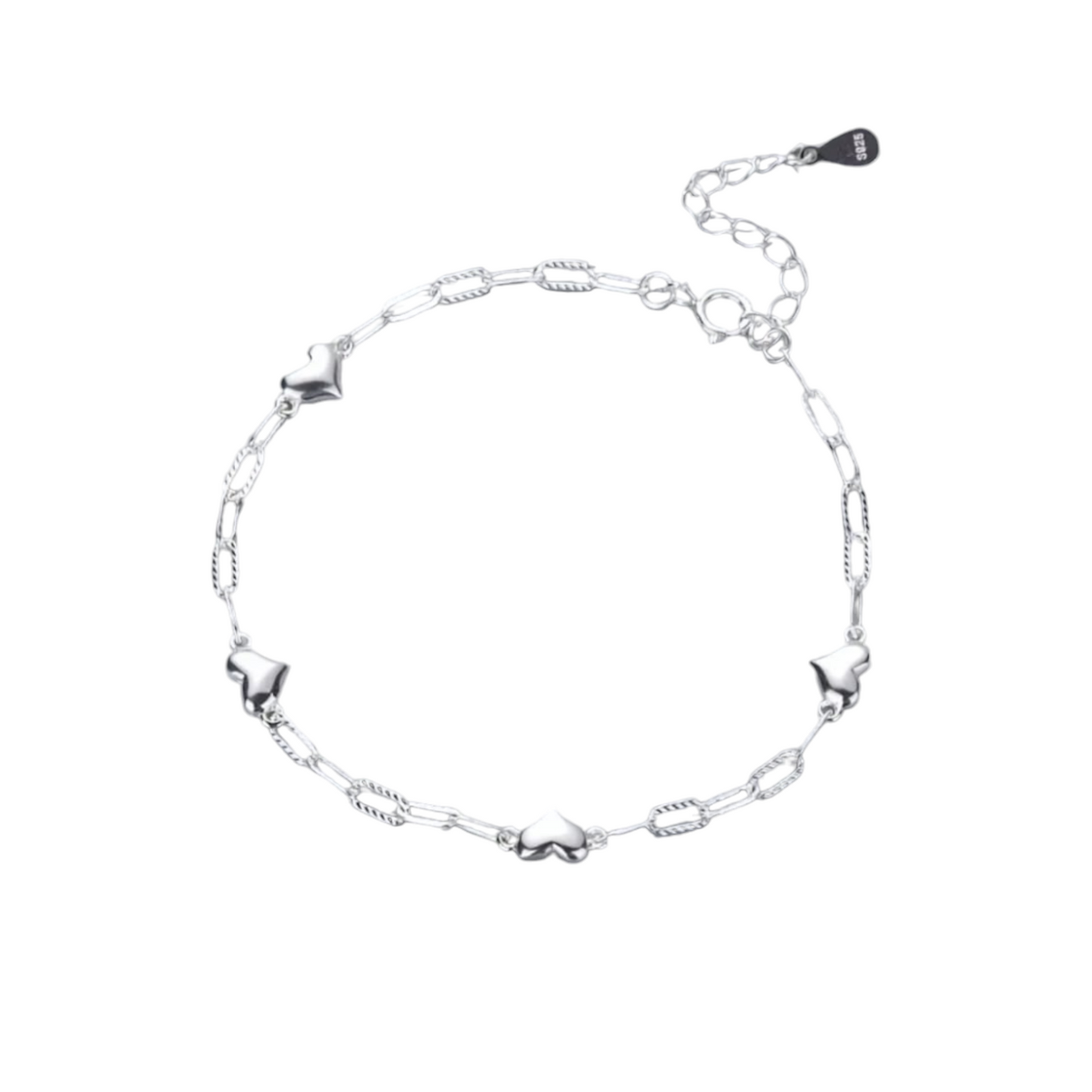 BRACCIALE CUORI ARGENTO