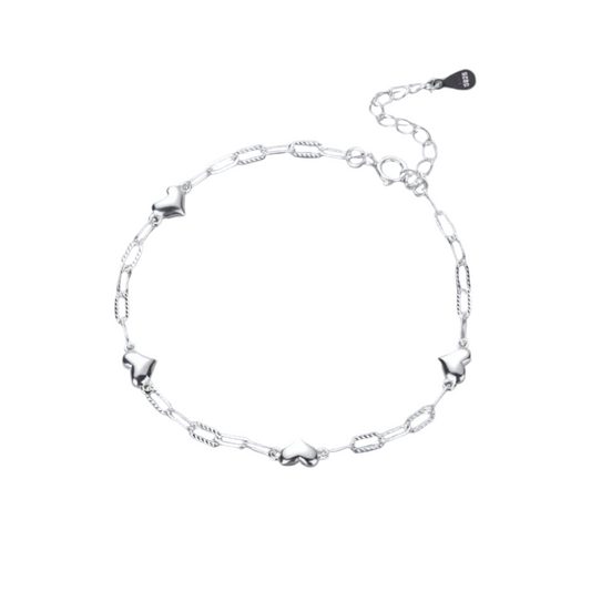 BRACCIALE CUORI ARGENTO