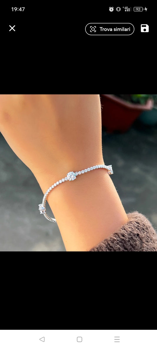 BRACCIALE TENNIS LUCE ARGENTO