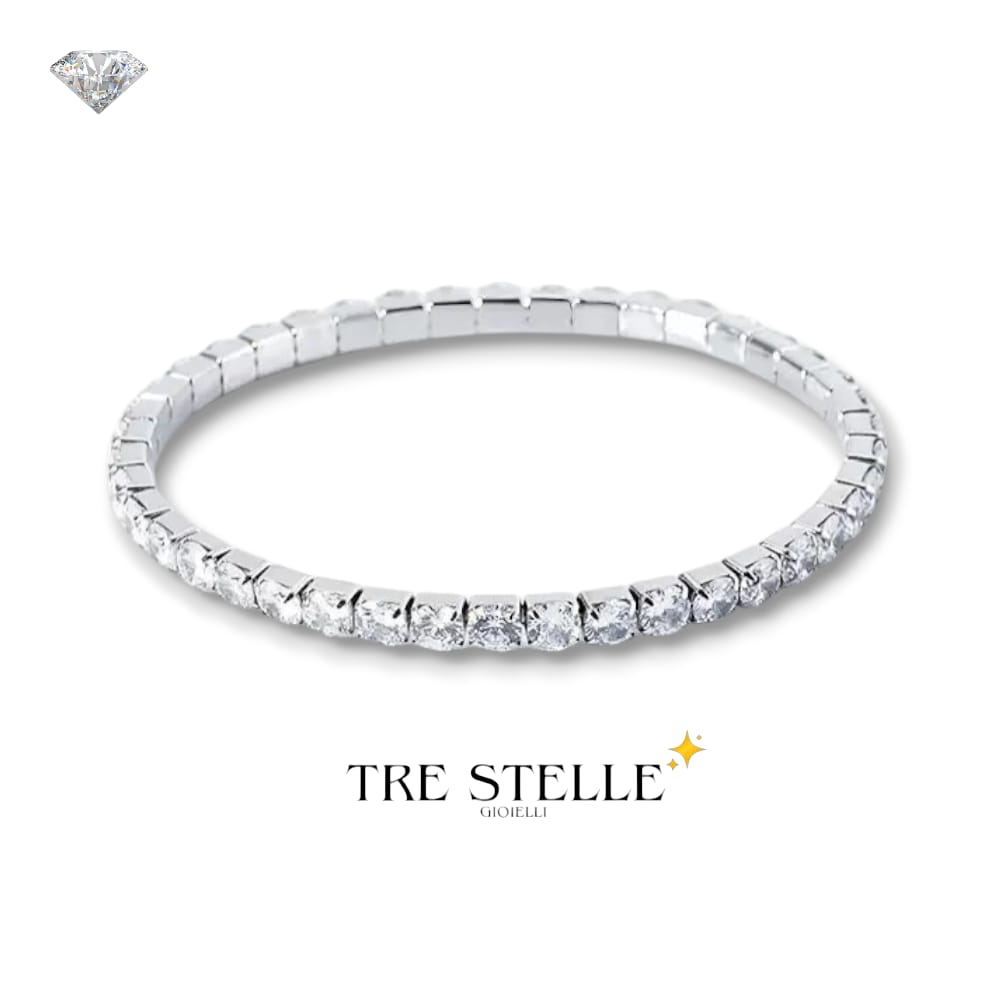 Bracciale tennis bianco base silver