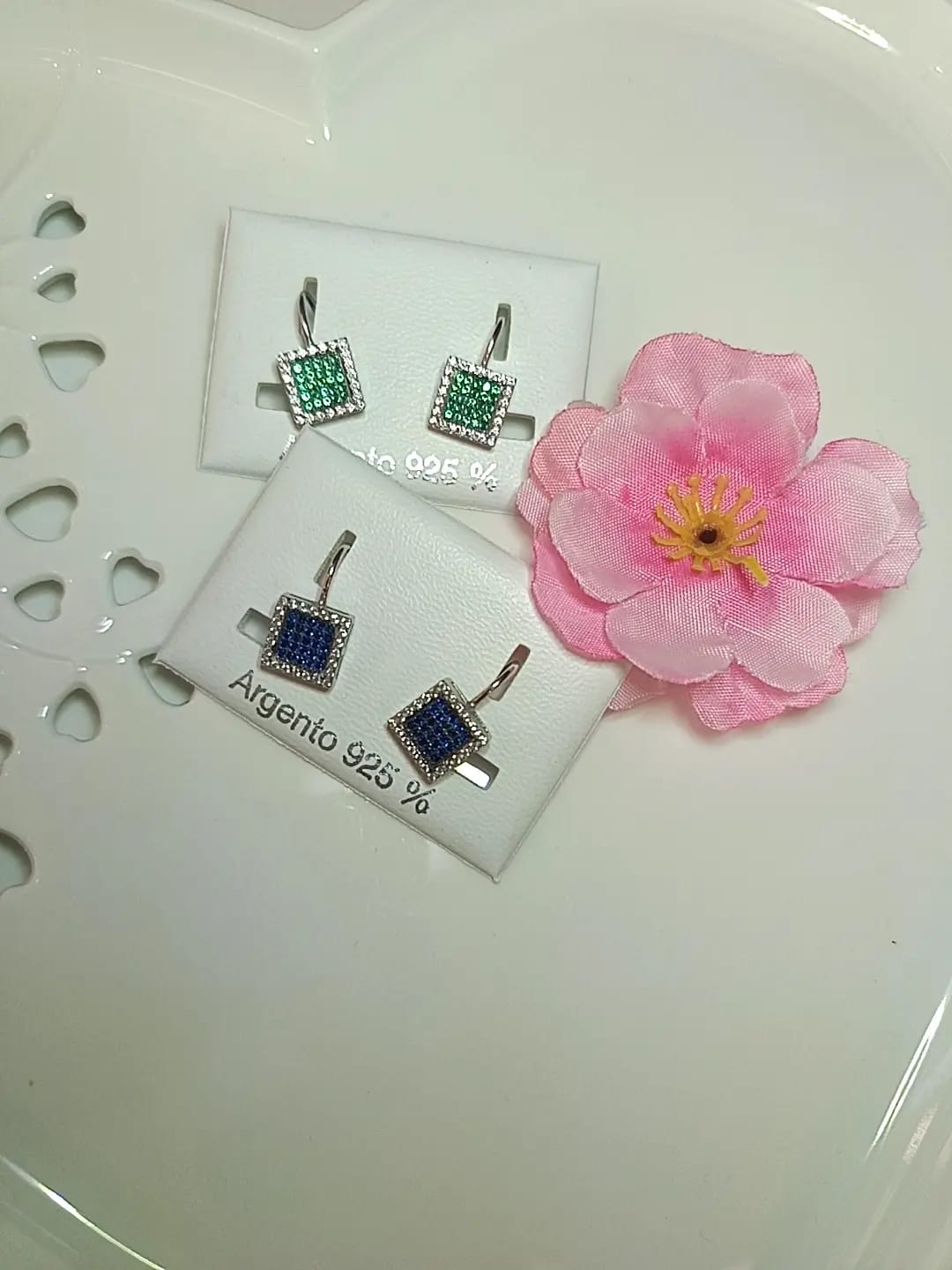 ORECCHINI IRIS QUADRATO ARGENTO