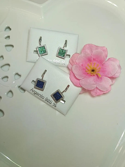 ORECCHINI IRIS QUADRATO ARGENTO
