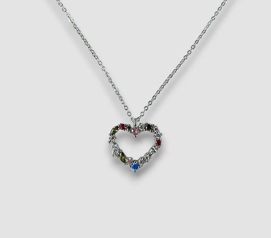 Collana cuore multicolor