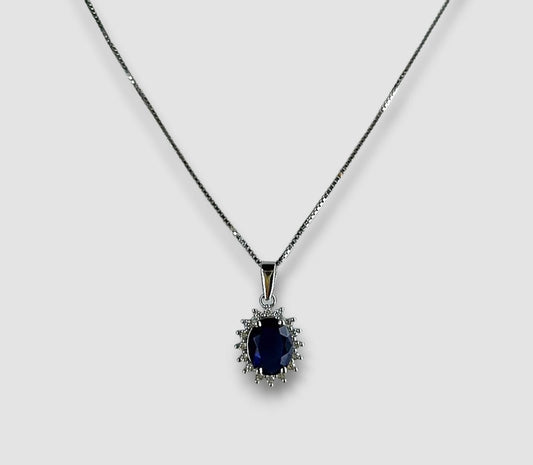 Collana elegance blu argento