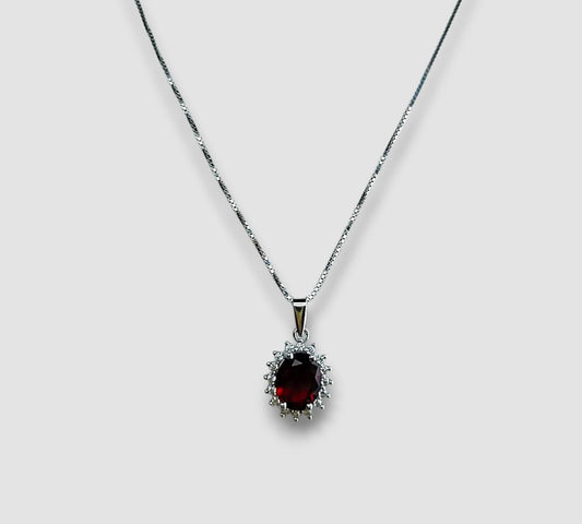 Collana elegance rossa  argento