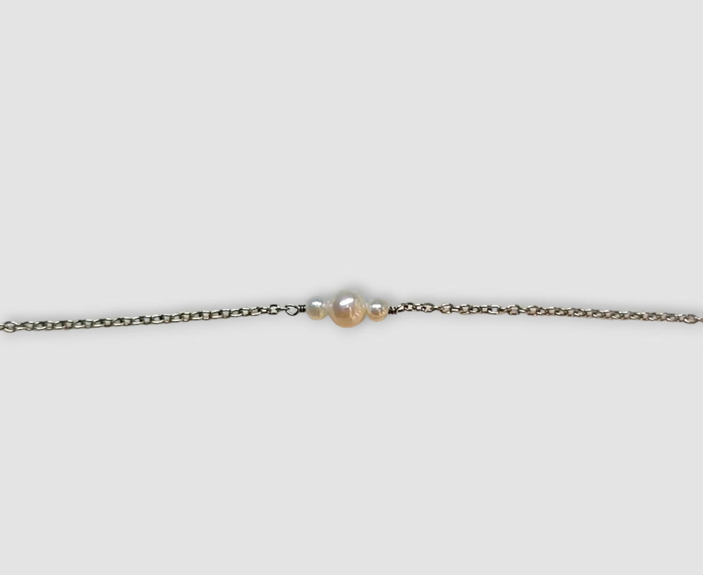BRACCIALE 3 PERLE ARGENTO