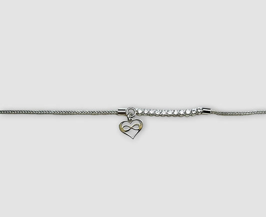 BRACCIALE CUORE-INFINITO SLIM ARGENTO