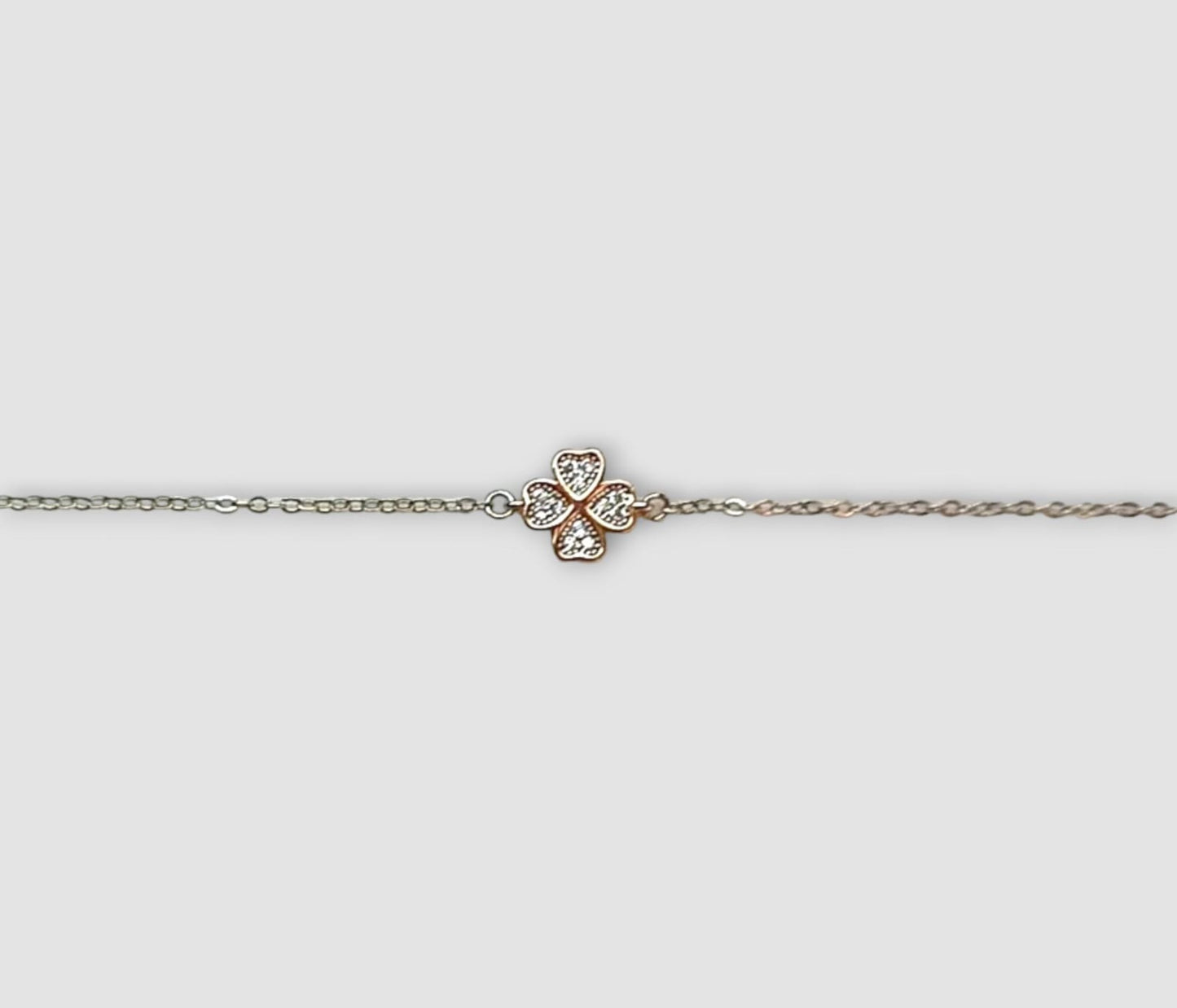 BRACCIALE QUADRIFOGLIO BICOLORE
