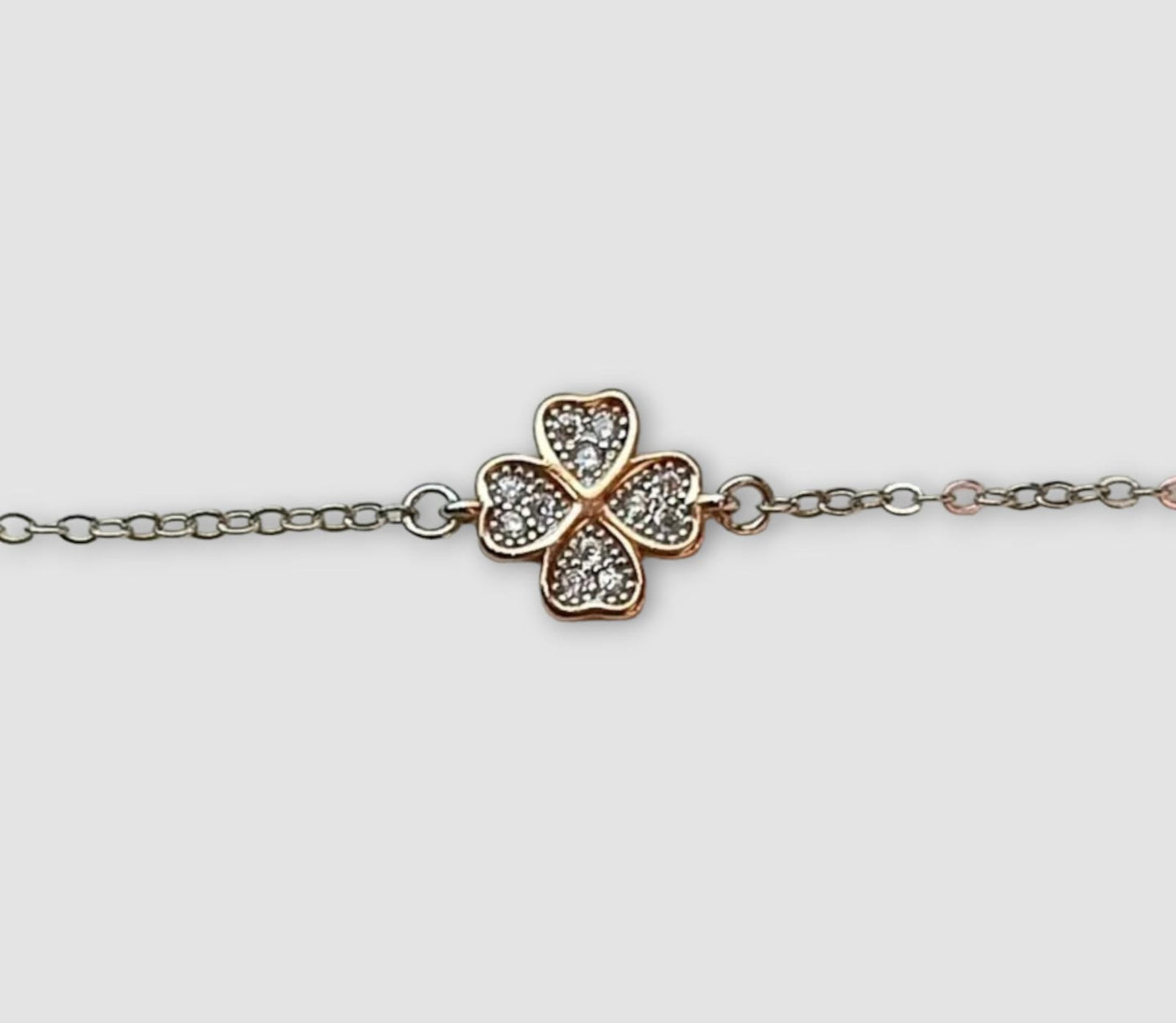 BRACCIALE QUADRIFOGLIO BICOLORE