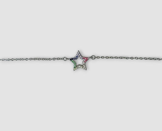 BRACCIALE STELLA ARCOBALENO ARGENTO