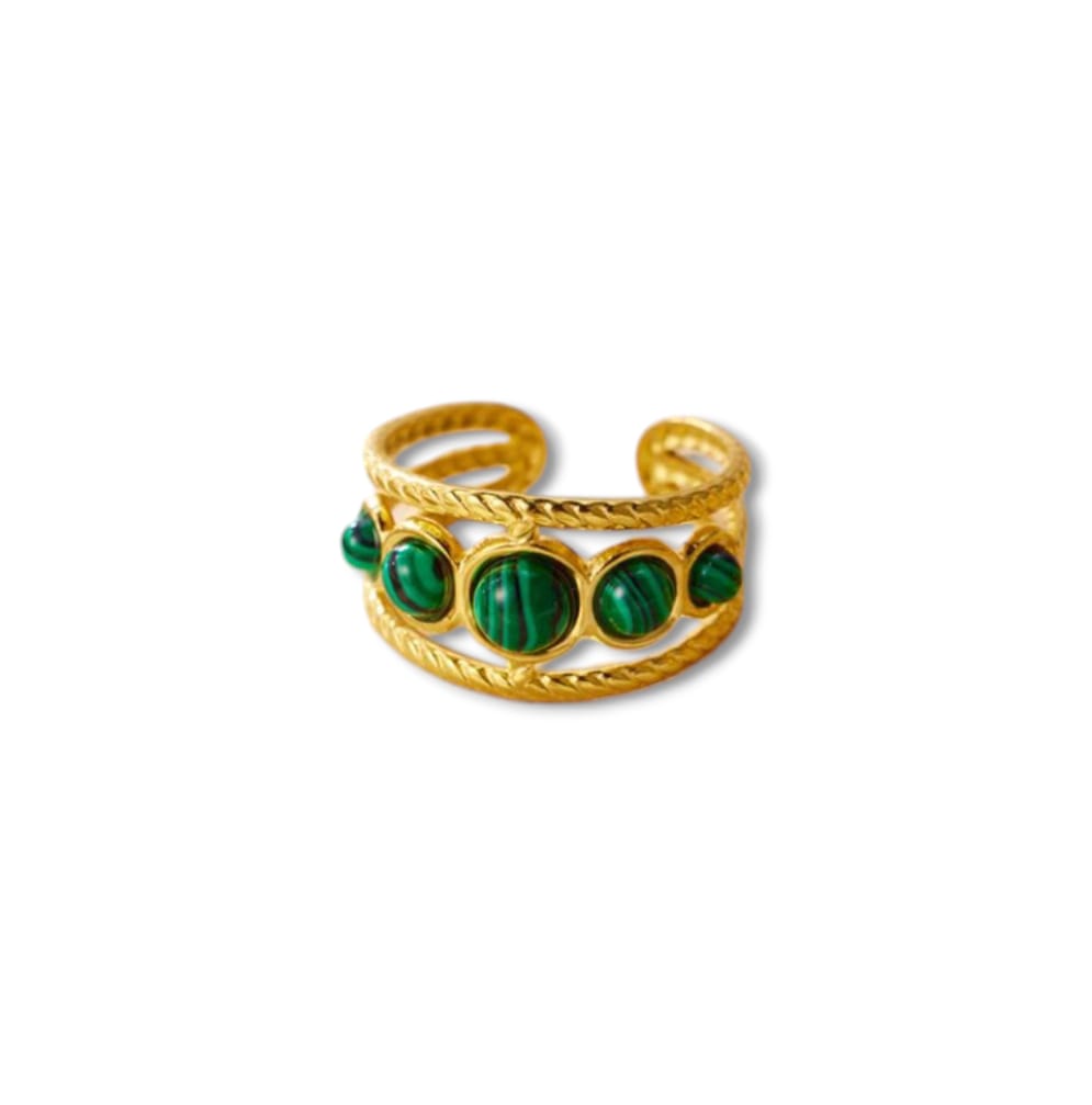 Anello atena con agata verde