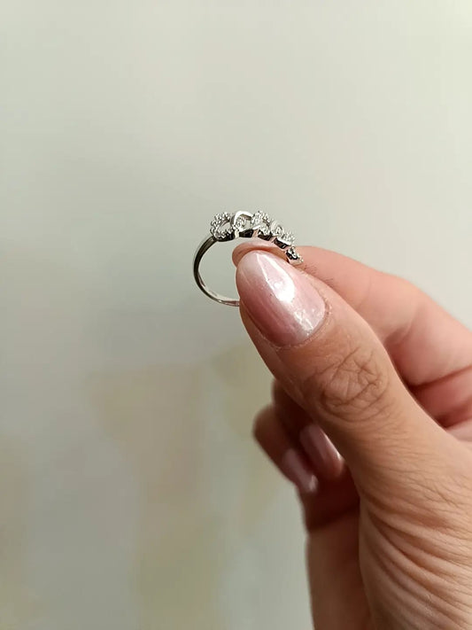 Anello catena oro bianco 18 kt