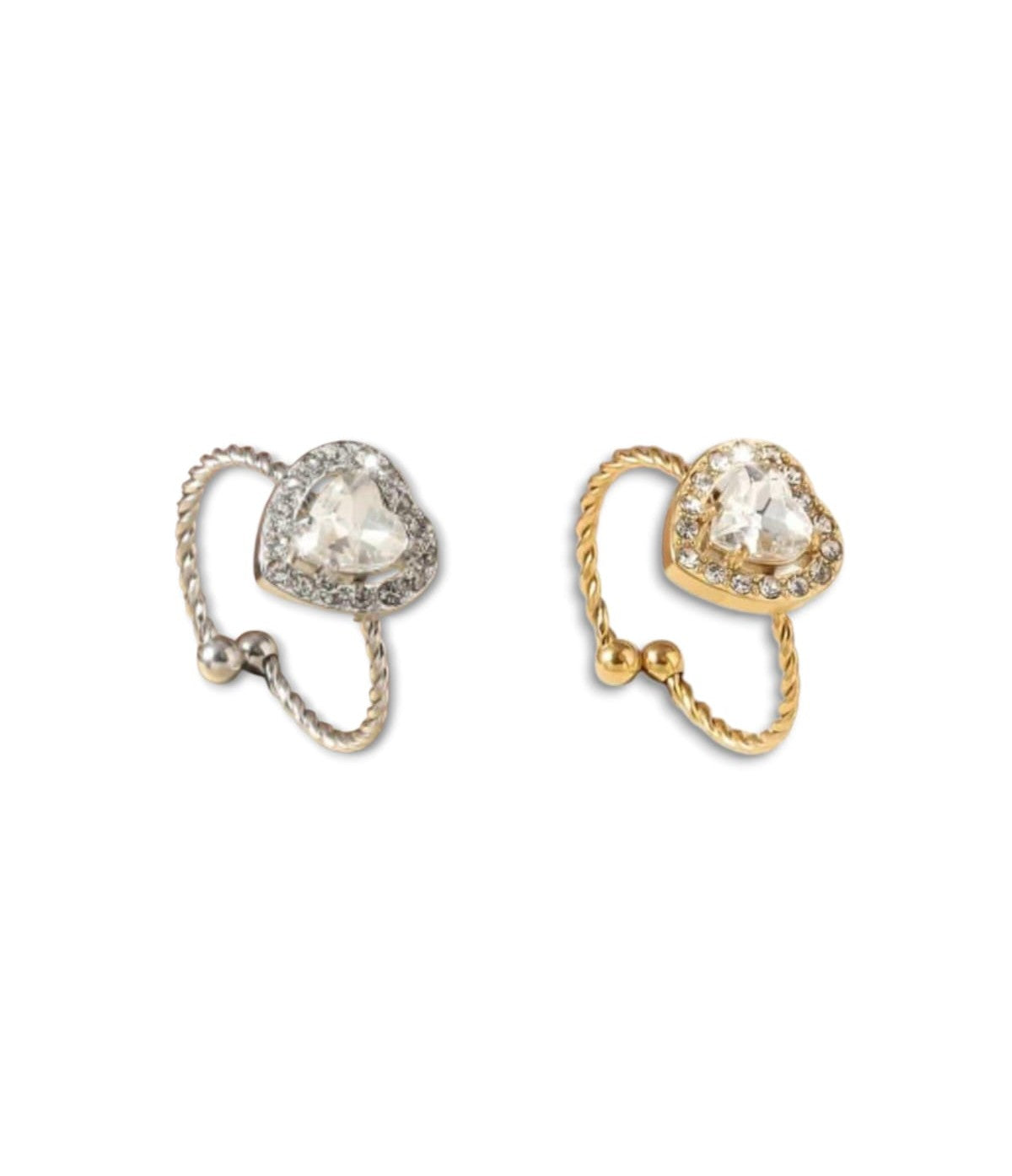 Anello cuore pavè