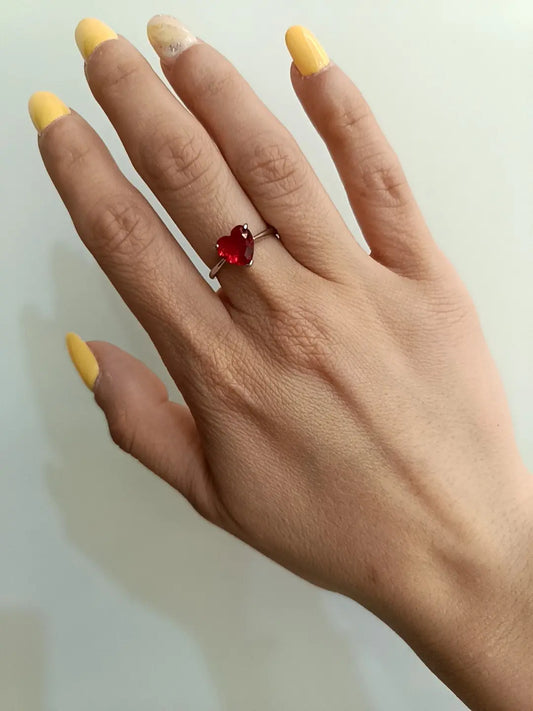 ANELLO LOVELY ROSSO ARGENTO