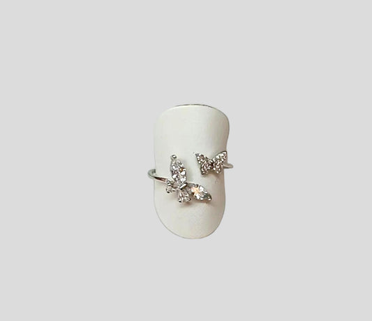 ANELLO DOPPIA FARFALLA ARGENTO