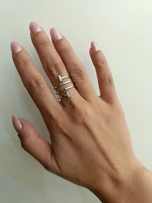 ANELLO CHIODO TRIPLO ORO BIANCO 18 KT