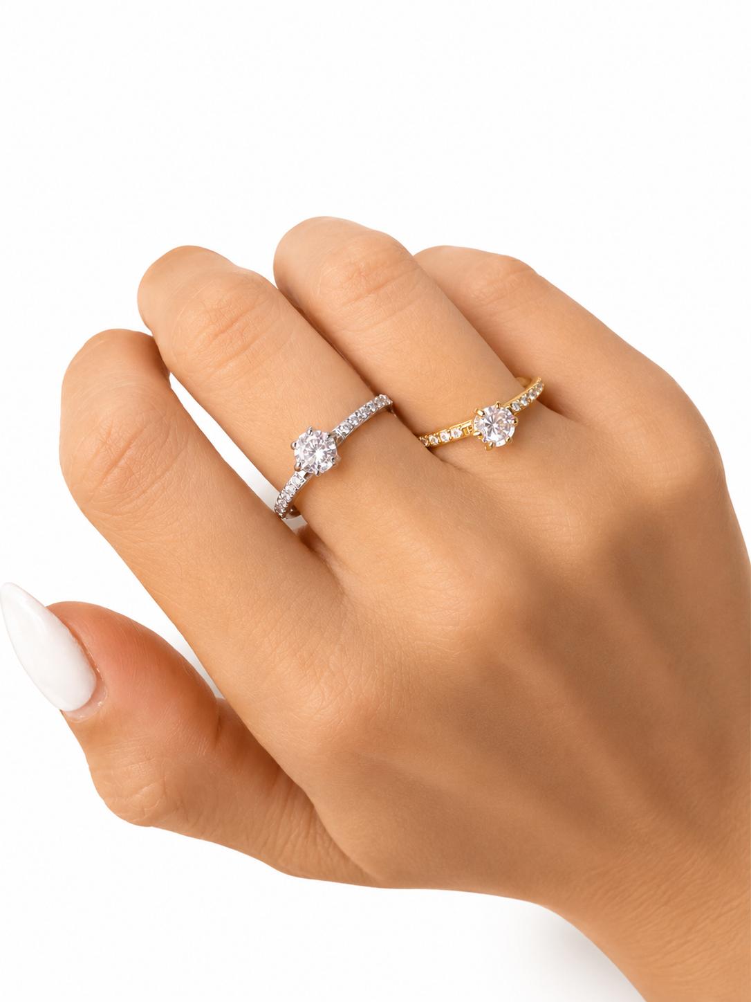Anello Solitario Slim