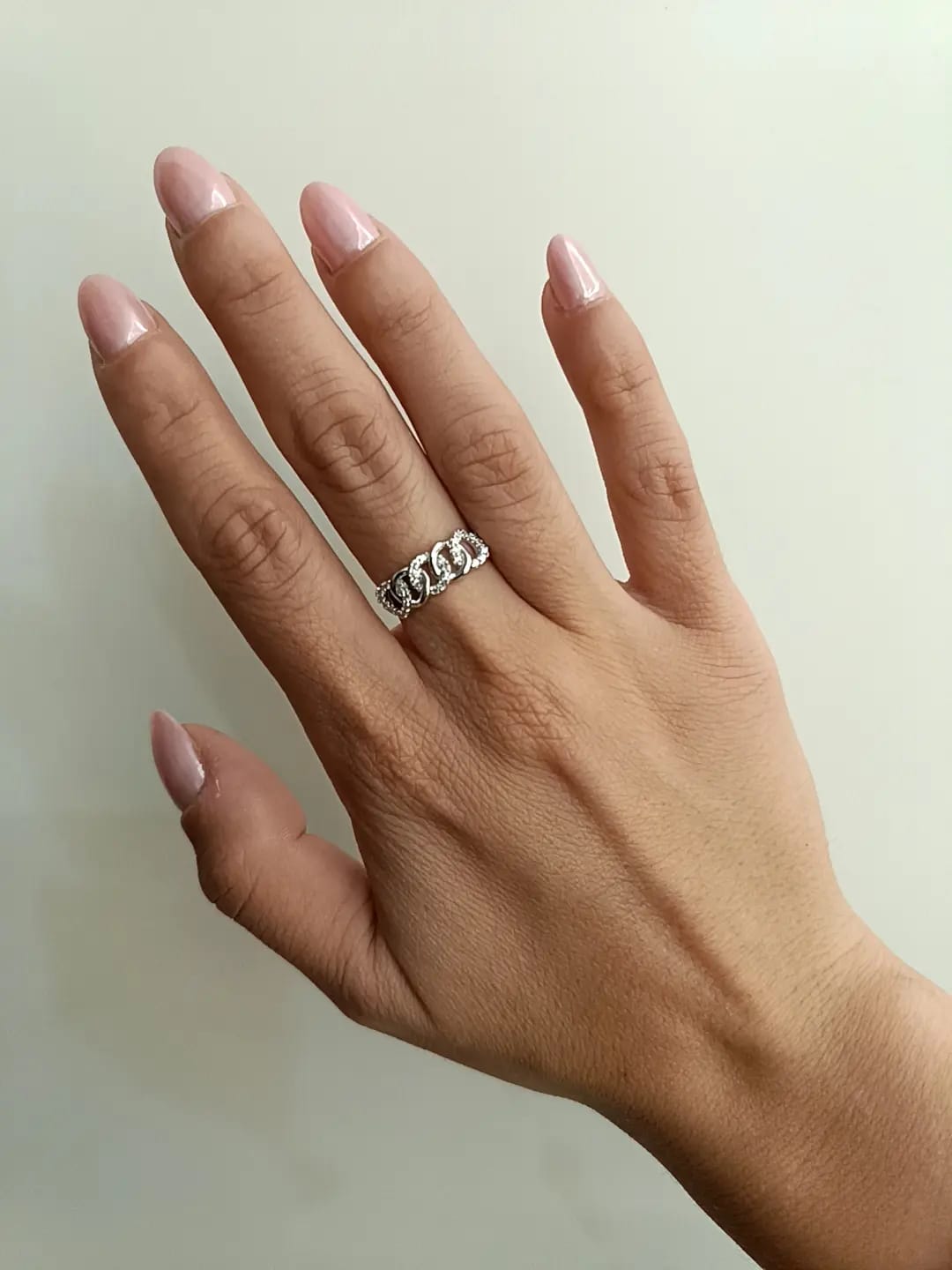 ANELLO CATENA ORO BIANCO 18 KT