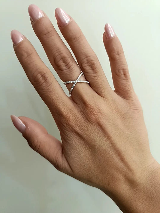 ANELLO INTRECCIO ORO BIANCO 18 KT