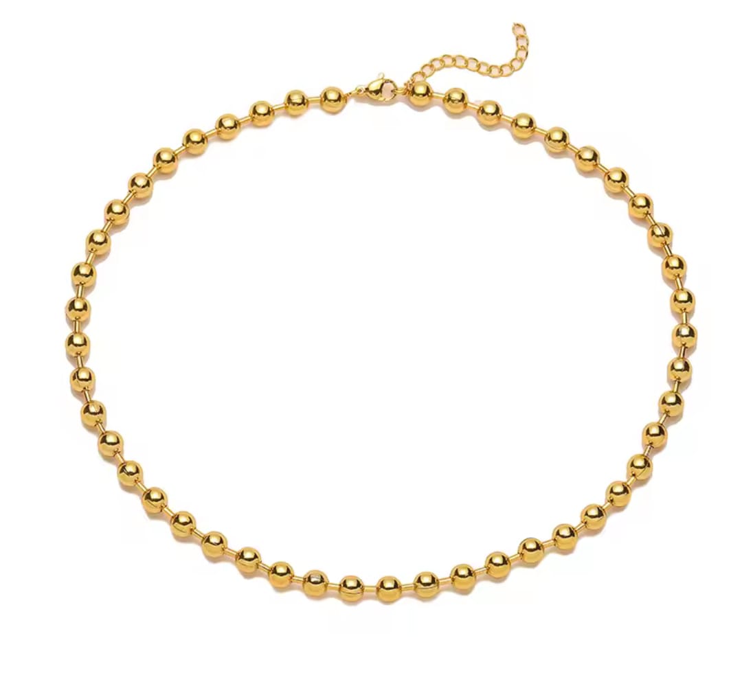 Base collana sfere 4/8 mm gold
