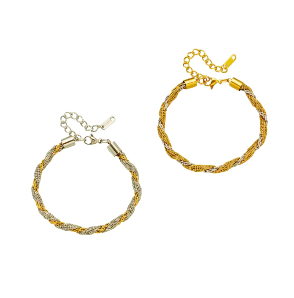 Bracciale intreccio bicolore