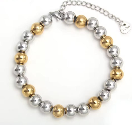 Bracciale a sfera bicolor 8 mm