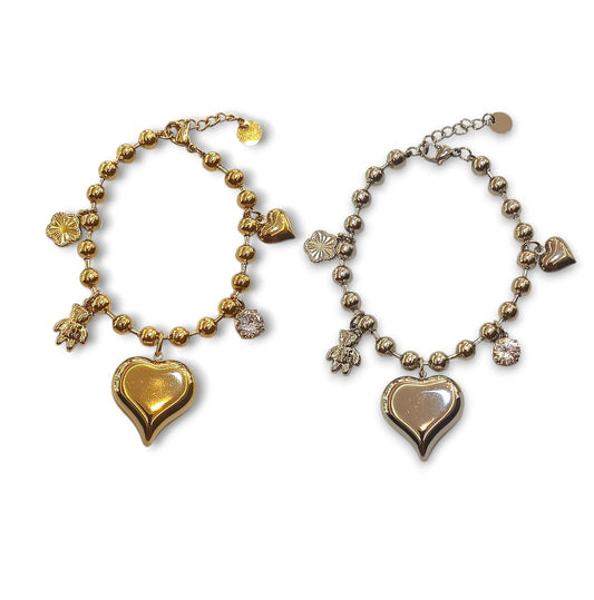 Bracciale a sfera con sonaglio + charm
