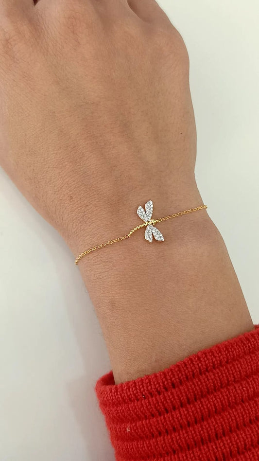 BRACCIALE LIBELLULA PLACCATO ORO