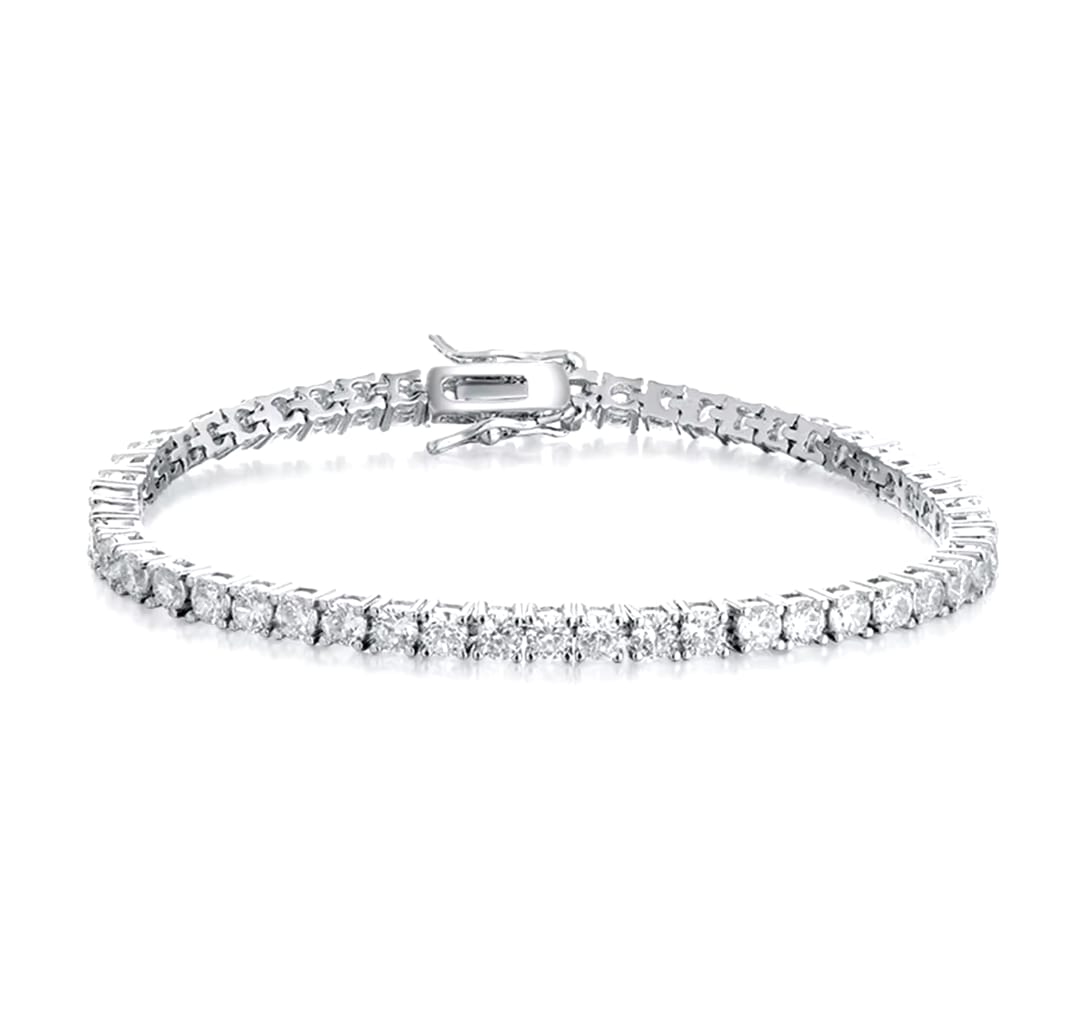 BRACCIALE TENNIS ZIRCONI BIANCHI 3 MM ARGENTO