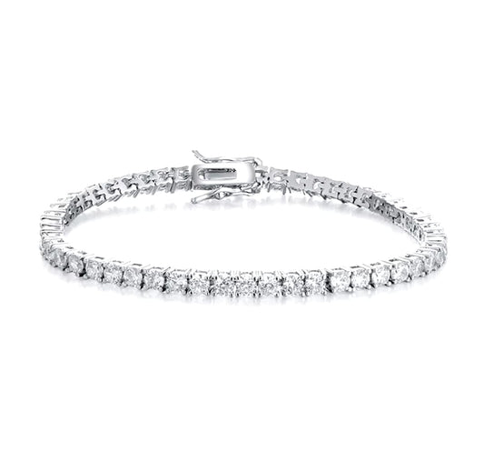 BRACCIALE TENNIS ZIRCONI BIANCHI 3 MM ARGENTO