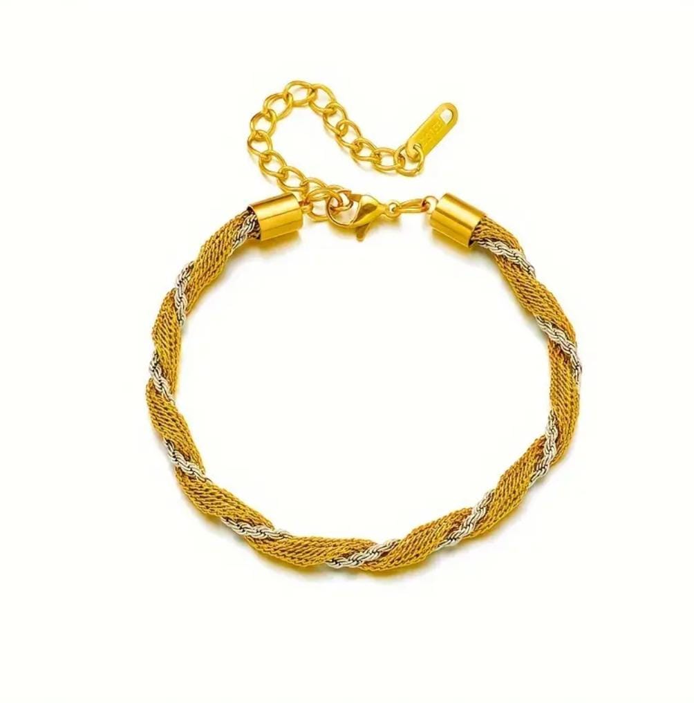 Bracciale intreccio bicolore