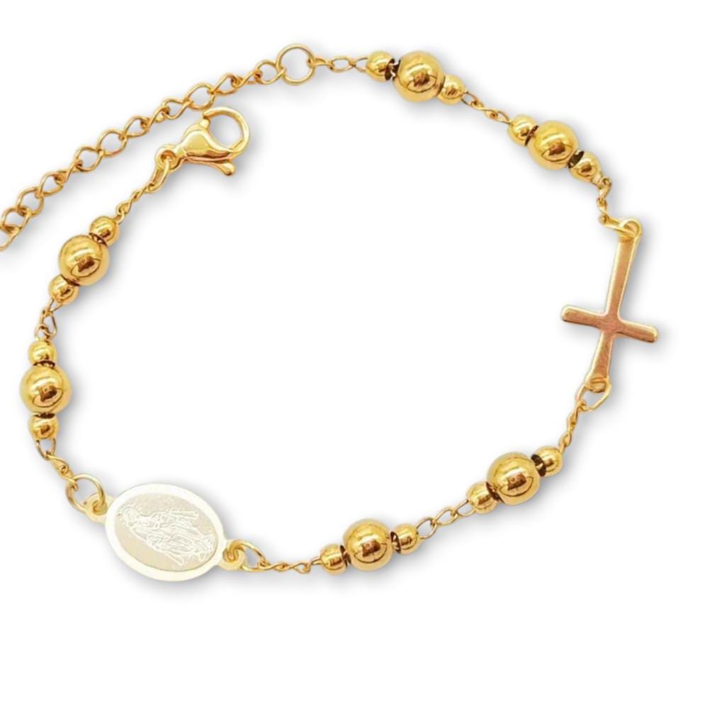 Bracciale croce rosario