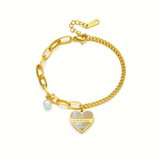 Bracciale cuore madreperla