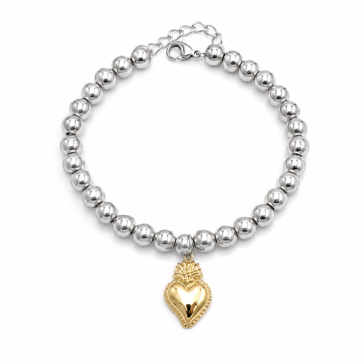 Bracciale Sacro cuore bicolor