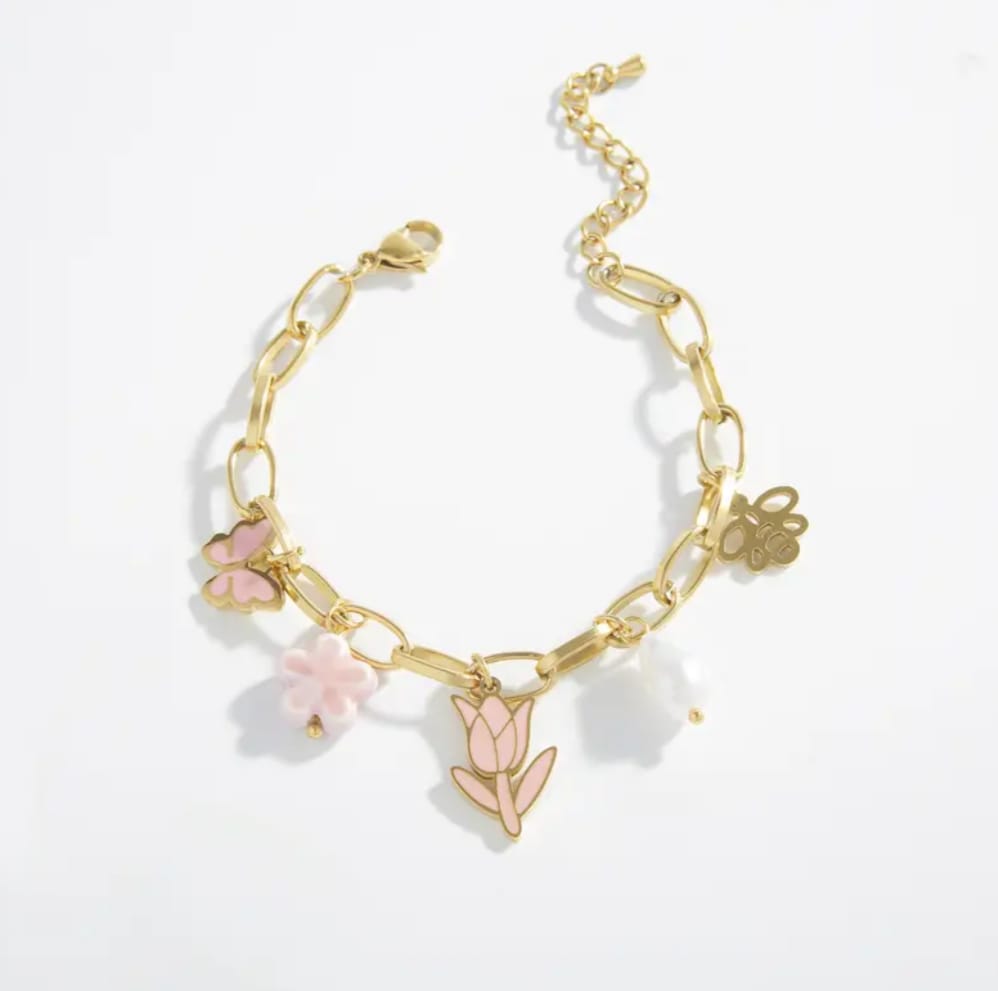 Bracciale tulipano rosa