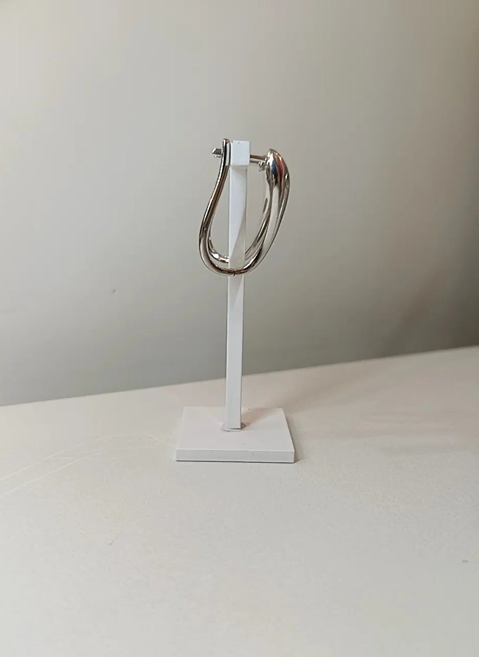 ORECCHINI CERCHI ONDA ARGENTO