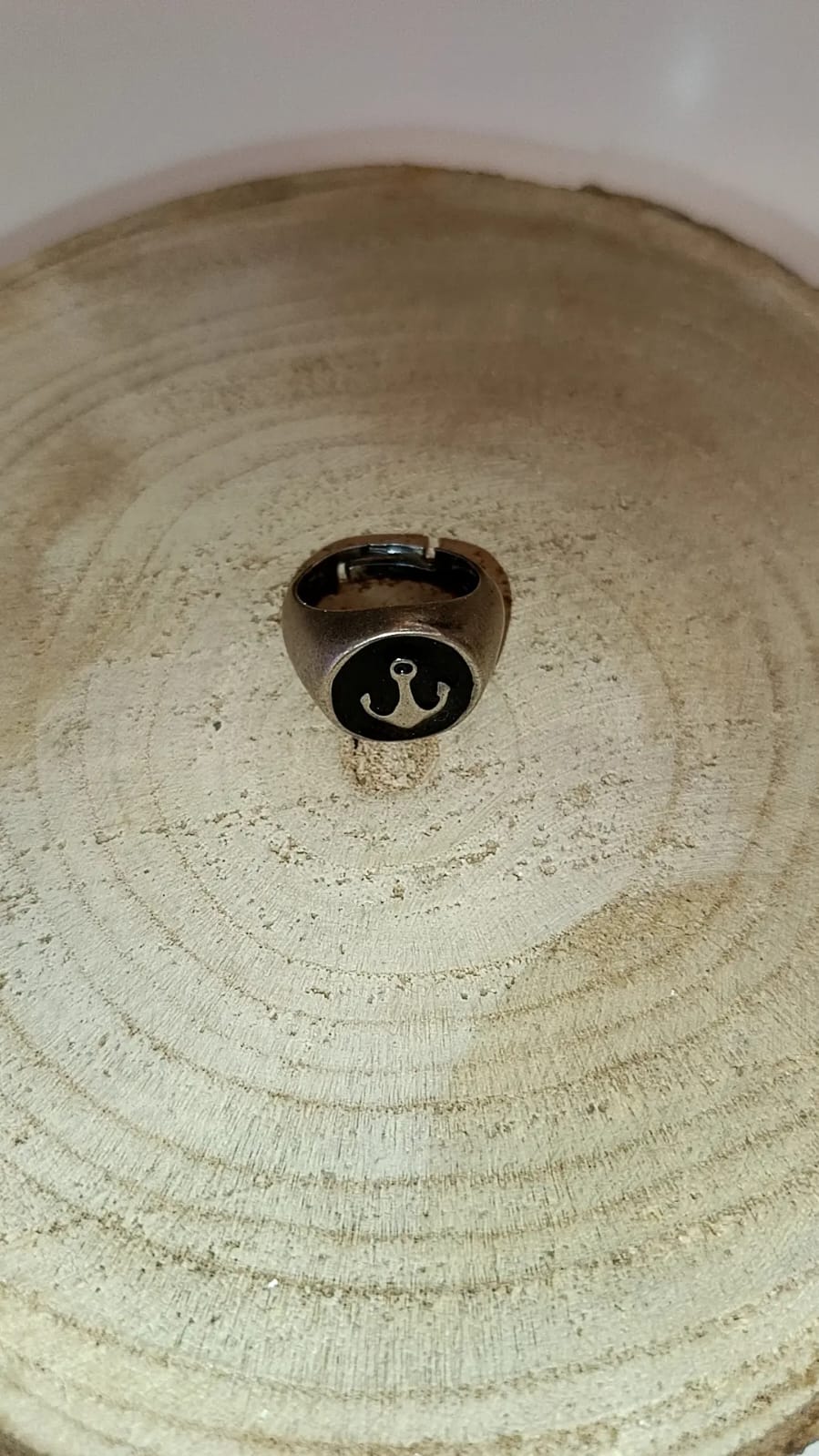 Anello chevalier "ancora" argento