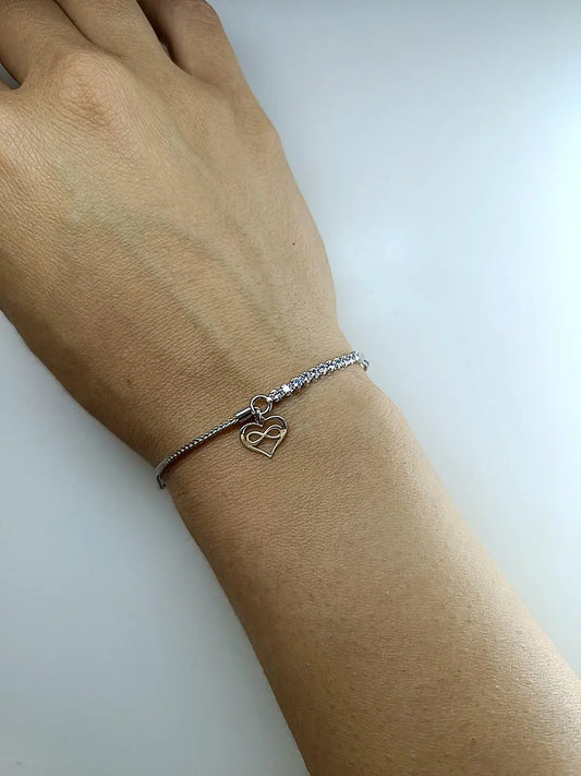 BRACCIALE CUORE-INFINITO SLIM ARGENTO